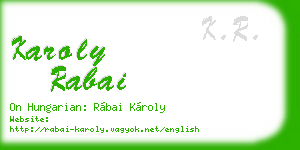 karoly rabai business card