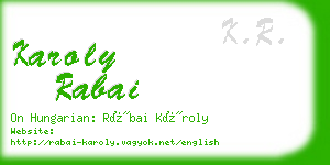 karoly rabai business card